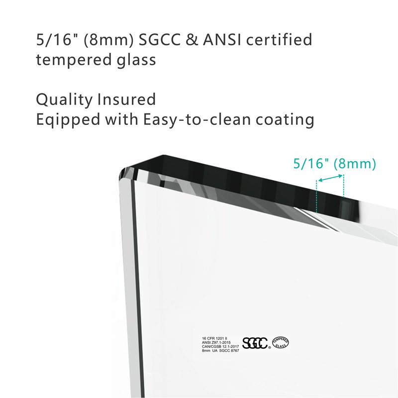 56-60"W X 76"H Sliding Shower Door, 8Mm Frameless Glass Shower Door With Matte Black Hardware, Towel Bar And Handle,Drop Shipping Available