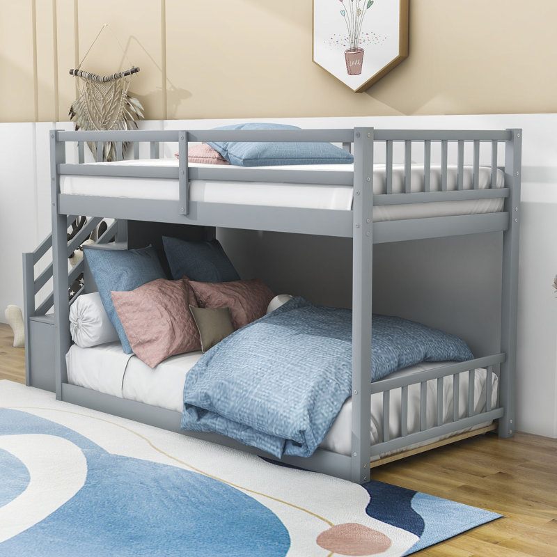 Wiston Kids Twin Over Full Bunk Bed, Gray