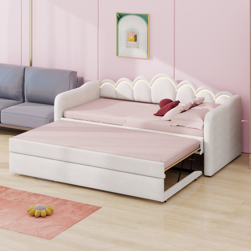 Lit de jour rembourré avec couchette, White