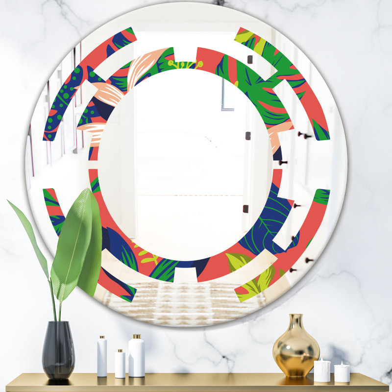 Miroir de salle de bain mural Space Coastal, 23,6 po x 23,6 po, Tropical Leaves I 