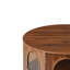 Table basse ronde avec niche pour animaux et rangement dissimulés