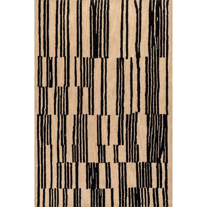 Tapis rayé en laine Tara, Rectangle 4 pi x 6 pi