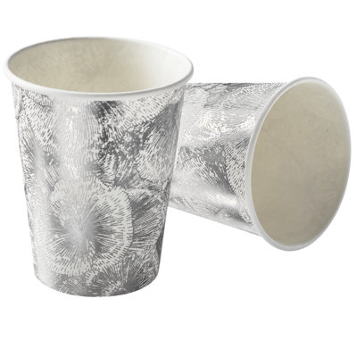 (Paquet de 18 oz.) Élégantes tasses à café jetables - Tasses chaudes pour le café, le thé, le chocolat chaud et toutes sortes de boissons, tasses à café en papier, idéales pour la maison, le bureau, le café, le design floral. Or
