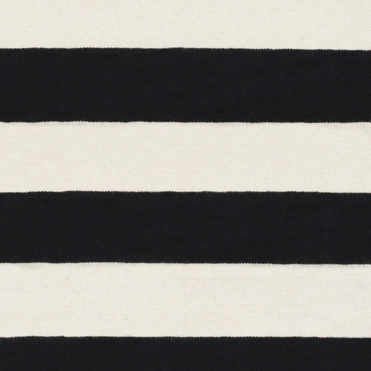 Tapis noir/blanc en laine tissé à la main Stonebridge