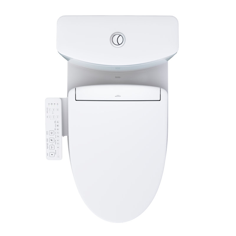 TOTO® WASHLET®+ Aquia® IV Two-Piece Elongated Universal Height Dual Flush 1.28 and 0.9 GPF Toilet and WASHLET S2 Bidet Seat, Cotton White - MW4463346CEMFGN#01