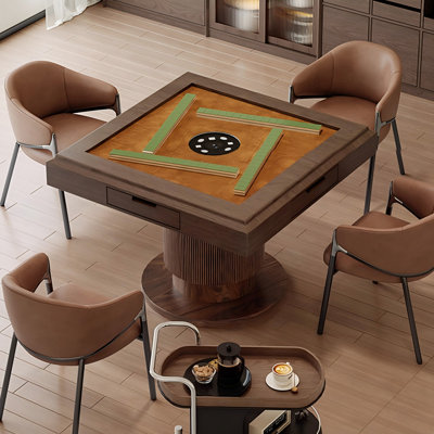 Retro Solid Wood Dual-Purpose Fully Automatic Mahjong Machine for Chinese Rules