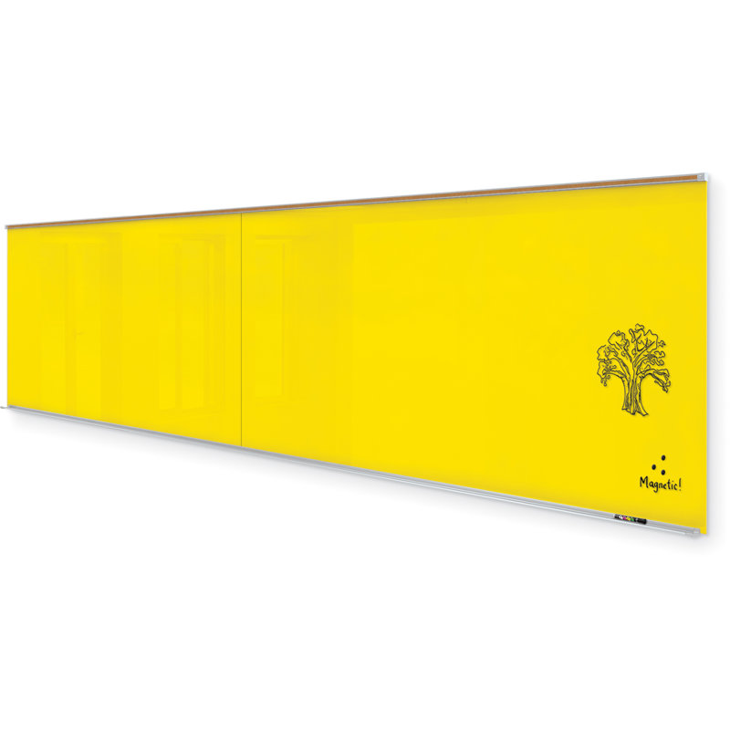 Panneau de verre mural Liso, 48 po x 192 po, Jaune