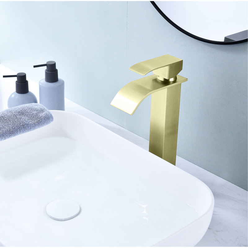 Robinet pour salle de bain Waterfall, Or brossé