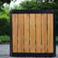 Tables de patio modernes, table d'appoint compacte en métal avec plateau en bois d'acacia, pour terrasse ou piscine-513903582