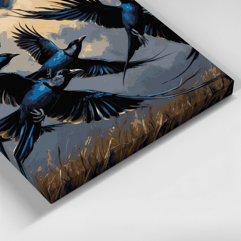 «Birds Common Grackle», art mural sur toile, H 11 po x l 14 po