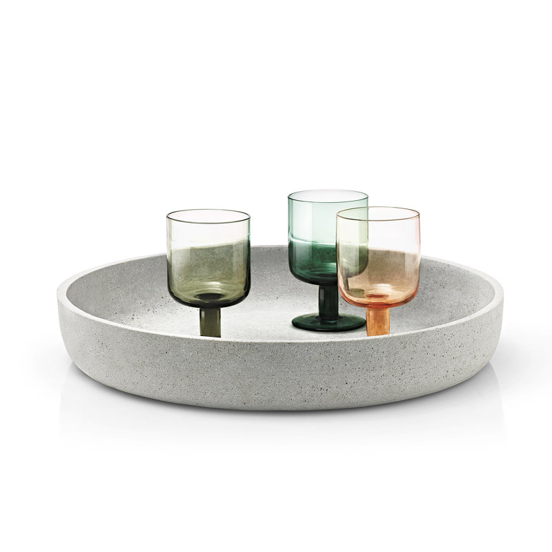 Moon Stoneware Modern & Contemporary Decorative Plate in Concrete, 2.56" H x 15.75" W x 15.75" D