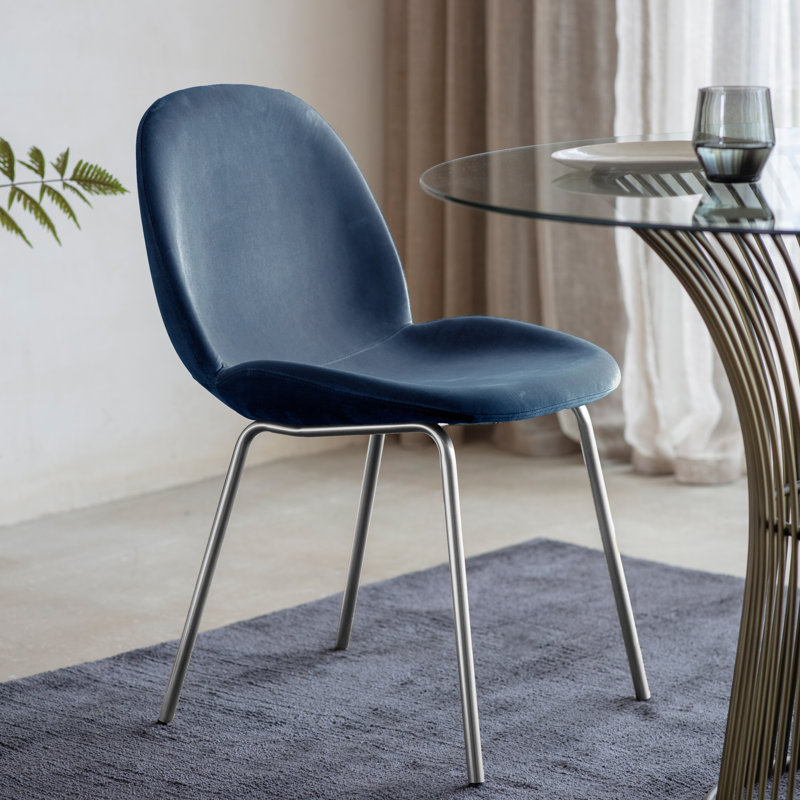 Layne Upholstered Dining Chair - (2 Pack), Light Grey, Gold