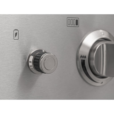Ensemble d'armoires pour l'extérieur en aluminium noir 6 pièces avec 3 tiroirs, armoire de barbecue, gril au propane liquide 36 po et plateau blanc Dekton 16 po