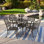 Ensemble de salle à manger en aluminium avec parasol 35,4 po Kragh