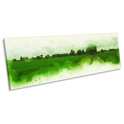 Green Countryside Landscape - Wrapped Canvas Panoramic Print