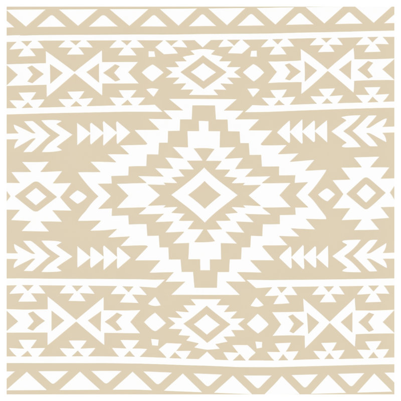 Beige Geometric Tribal Shower Curtains Extra Long, 70in W x 93in H