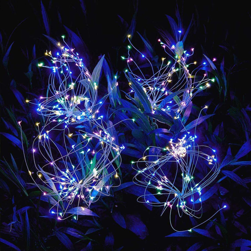 2 pcs Solar Firework Lights Trees, Multi Colour