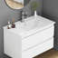 Lavabo de salle de bain en céramique blanche 32 pouces - Convient à un meuble-lavabo 32 pouces, trou de robinet pré-percé, esthétique minimaliste élégante, durable et facile à nettoyer