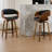 Modern Faux Leather Swivel 30'' Bar Stools, Wood Stools with Arms and Footrest-122503225-119858610