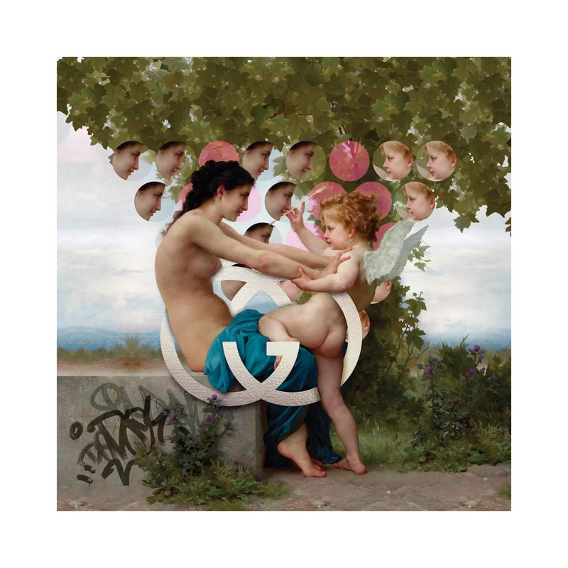 Girl & Cupid by José Luis Guerrero - 1 Piece Wrapped Canvas Wall Art, 93.98 cm H x 93.98 cm W x 1.91 cm D