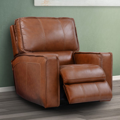 Fauteuil inclinable électrique standard en cuir véritable de 41 po de largeur Azyah