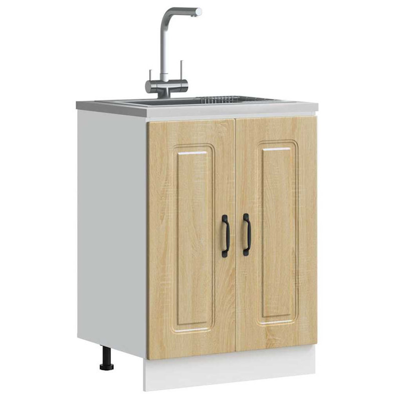 Sink Base Cabinet Kalmar 60X46x81.5 Cm Engineered Wood, Sonoma Oak