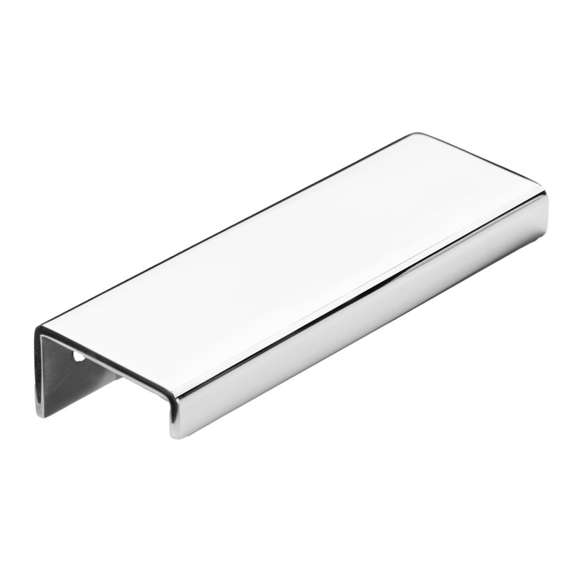 Modern Cabinet Finger Edge Pull, Polished Stainless Steel, 7 7/8″