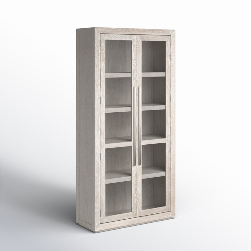 Alaya Solid Oak Wood Corner Display Stand, White