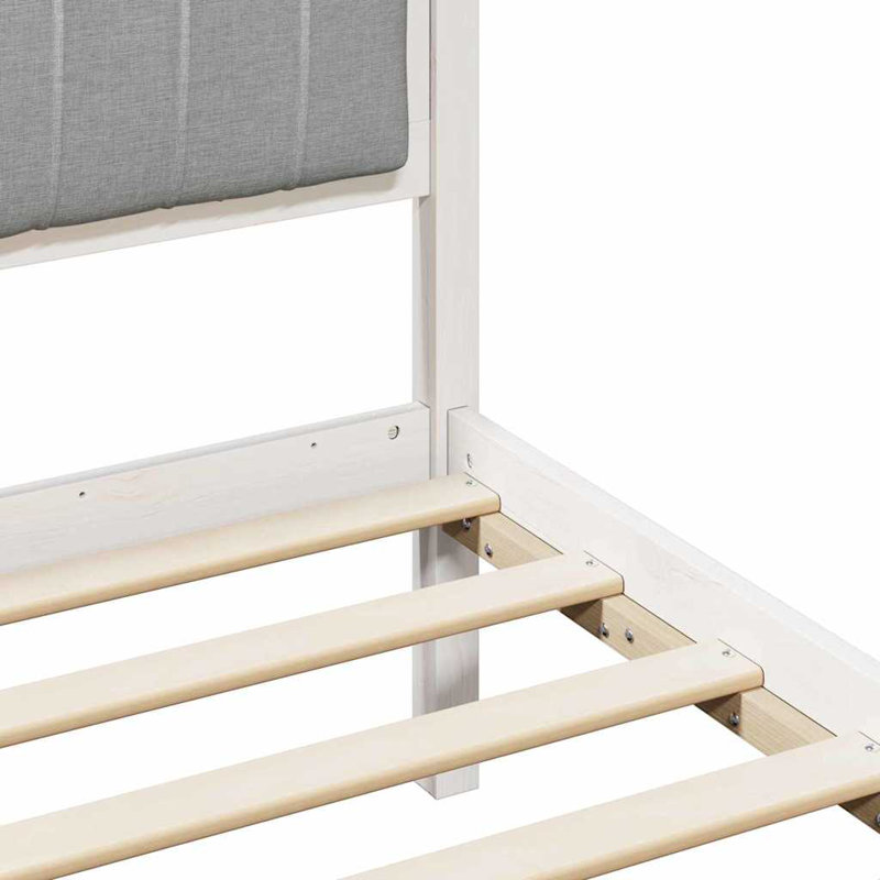 Solid Wood Bed, White/Light Grey, Super King (6')