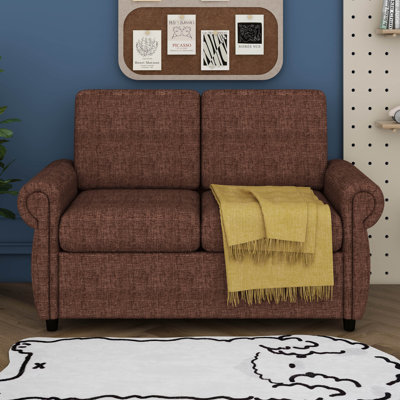 57.9" Pull Out Sofa Bed, Loveseat Sleeper With Twin Size Memory Mattress With Two USB Ports For Living Room Spaces