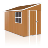Remise de rangement extérieure robuste en métal de 8 pi x P 4 pi avec fenêtres, porte verrouillable et ventilation
