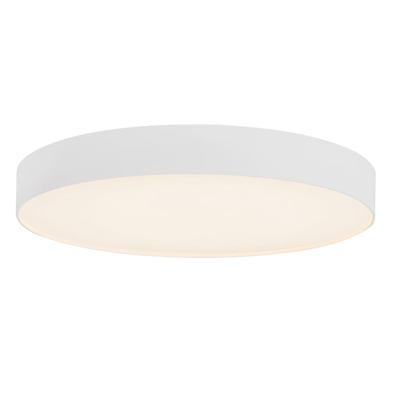 Rynn 7-in Black dimmable LED Flush Mount, White