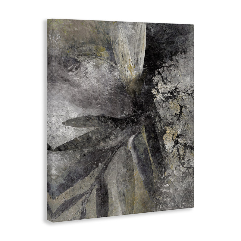 «Ay-867-Canvas Gray Abstract Botanical» par Blursbyai, reproduction, H 20 po x l 16 po x P 1,5 po