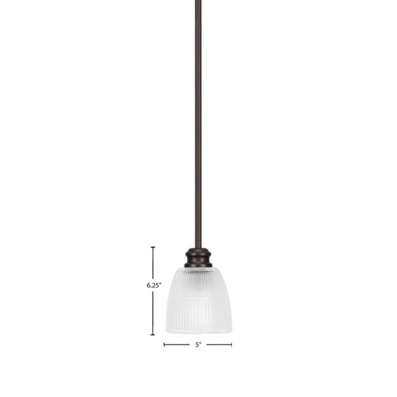Mini-luminaire suspendu suspendu avec tige en verre transparent 5 po Edge, Espresso