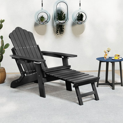 Chaise longue de patio Adirondack Hips toutes saisons avec repose-pieds rétractable