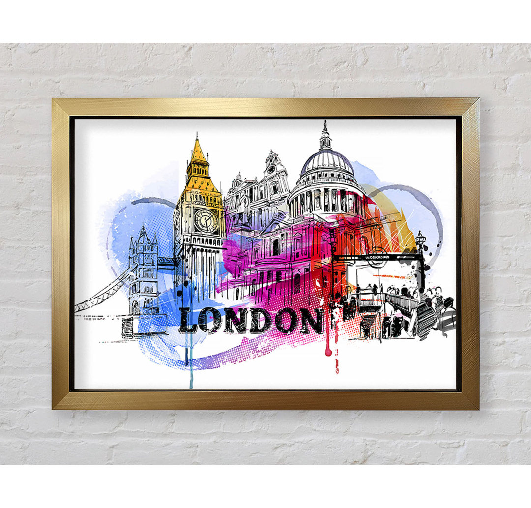 London Iconic Places - Einzelne Bilderrahmen Kunstdrucke