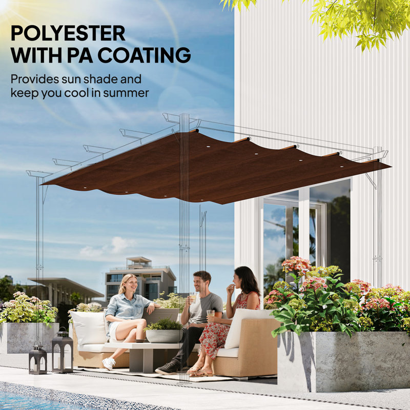 Cailly Dakota Fields Polyester Roof for Gazebo, Brown