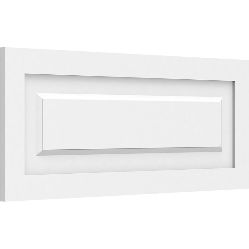 Panneau mural Harrison 3D en blanc, H 12 po x l 30 po x P 0,63 po