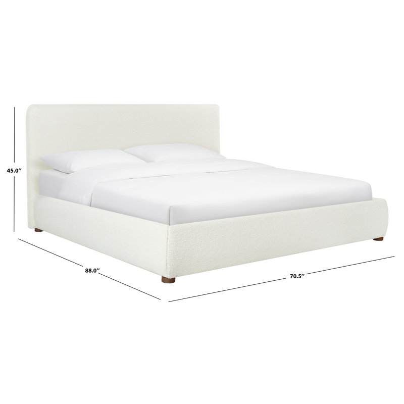 Callahan Upholstered Bed, Queen, Ivory Boucle