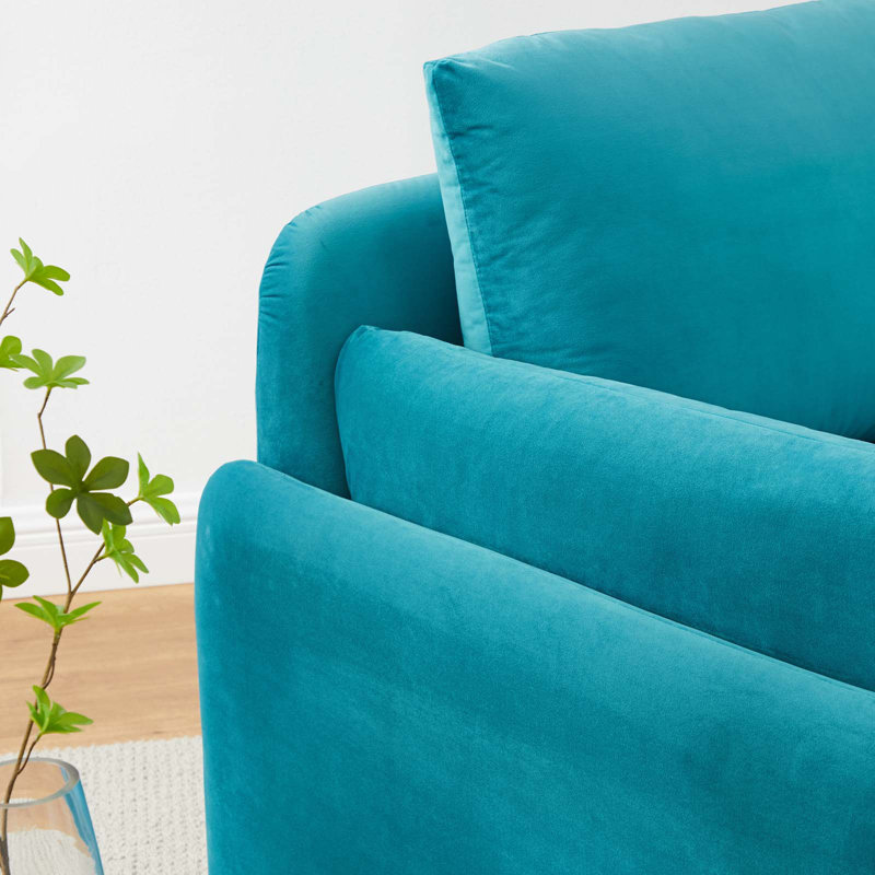 Indicate Performance Velvet Armchair, Blue Velvet