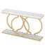 Console moderne 55,11 po en faux marbre et blanc pour canapé d'entrée