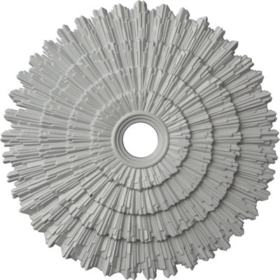 Endurathane Eryn Ceiling Medallion, 24 3/4"OD x 3 1/4"ID x 1 7/8"P (Fits Canopies up to 4"), Hand-Painted Frost Finish