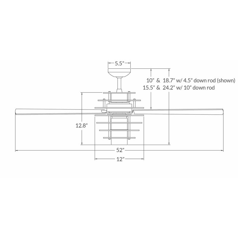 Downrod Ceiling Fan, Maple/Dark Bronze, Fan Speed and Light Control (2-wire), Mahogany