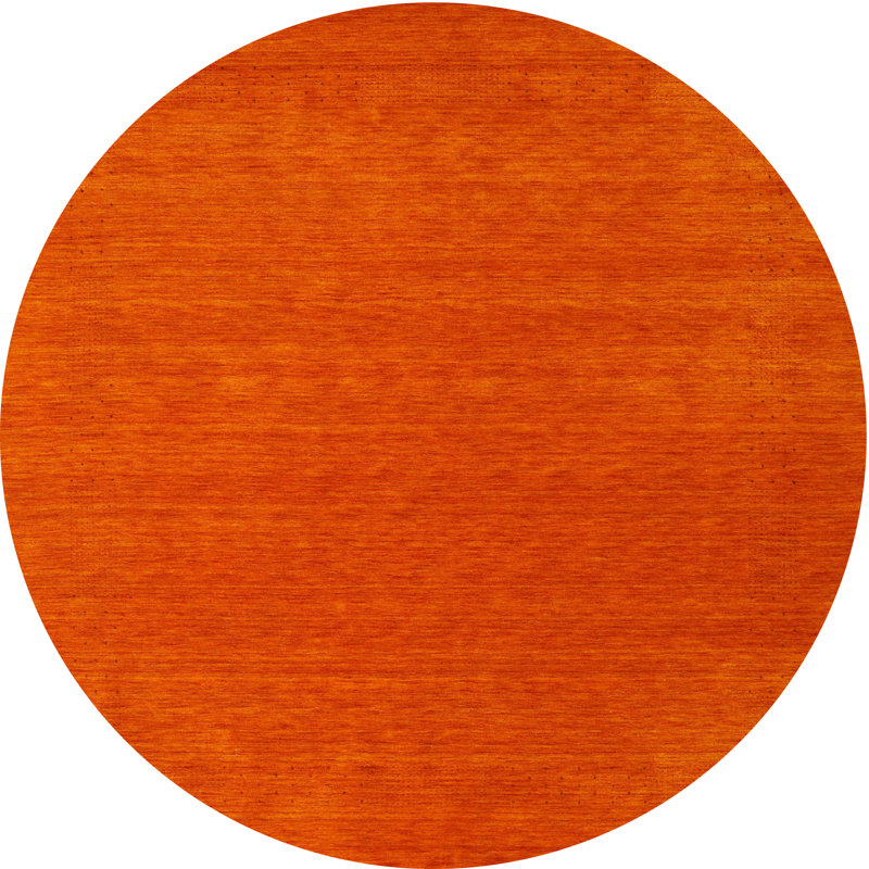 Tapis contemporain rouge, Rond 6 pi x 6 pi