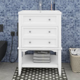 24" Bathroom Vanity With Sink, Drawer And Open Shelf