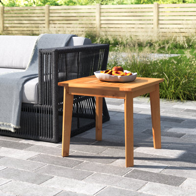Avalon Square Eucalyptus Outdoor Side Table