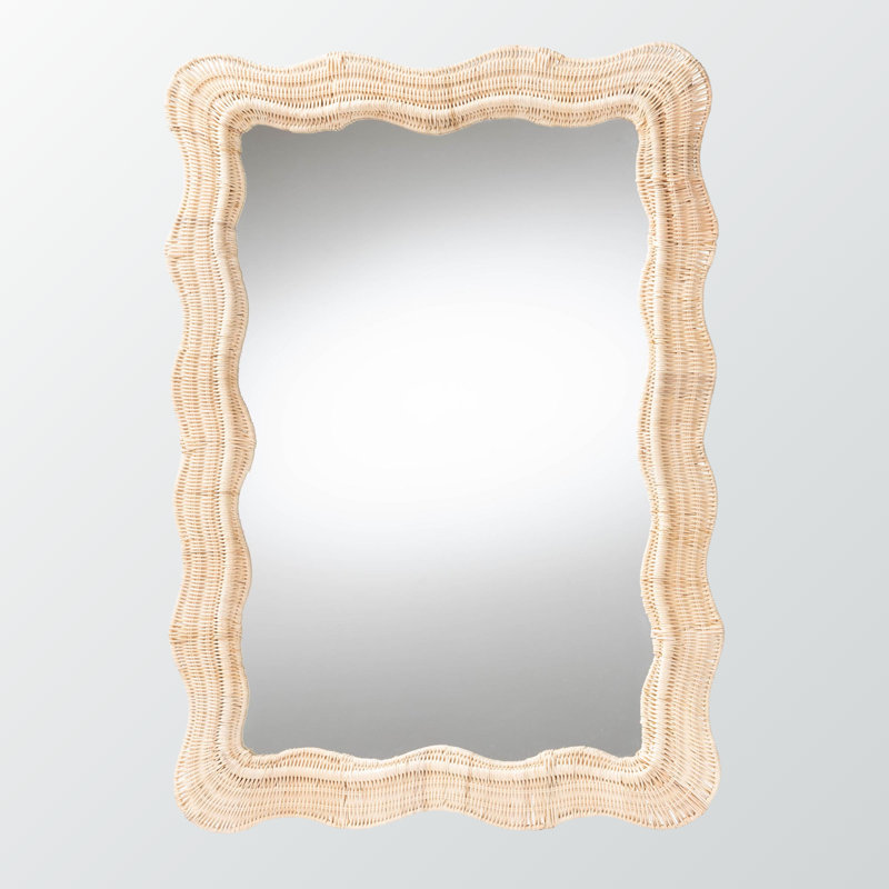 Miroir d'appoint mural en rotin naturel Zoola H 39,11 po x l 27,42 po x P 1,08 po