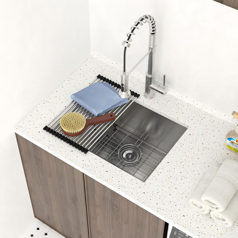 21'' L x 18" W x 12" H Undermount Laundry Room Utility Sink Single Bowl Stainless Steel Kitchen Sink