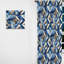 Rustic Cobalt Lattices Elegance I - Rideau abstrait - Rideau géométrique obscurcissant - 1 panneau-107598235