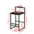 Black Bar Stool With Backrest Set Of 2 Counter Height PU Leather Upholstered Bar Chairs With Footrest